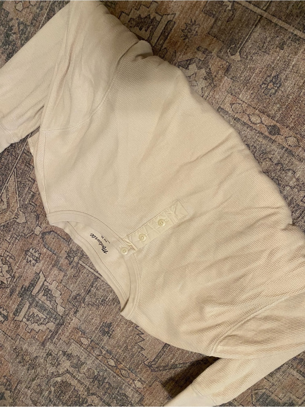 Madewell Cream Long-Sleeve Waffle Henley